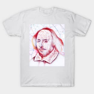 William Shakespeare Portrait | William Shakespeare Artwork | Line Art T-Shirt